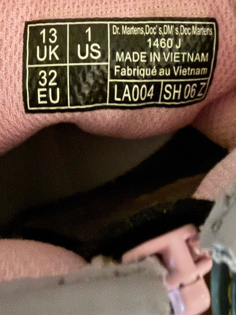 Dr. Martens Size 1 Light Lavender Leather Lace-Up Boots